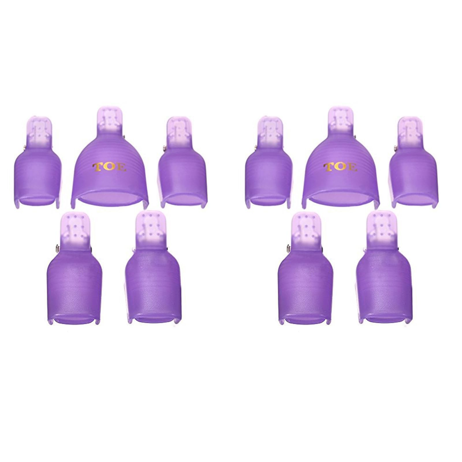 10Pcs Purple Useful Toenail Clips Nail Art Caps Soak Off UV Gel Clamp