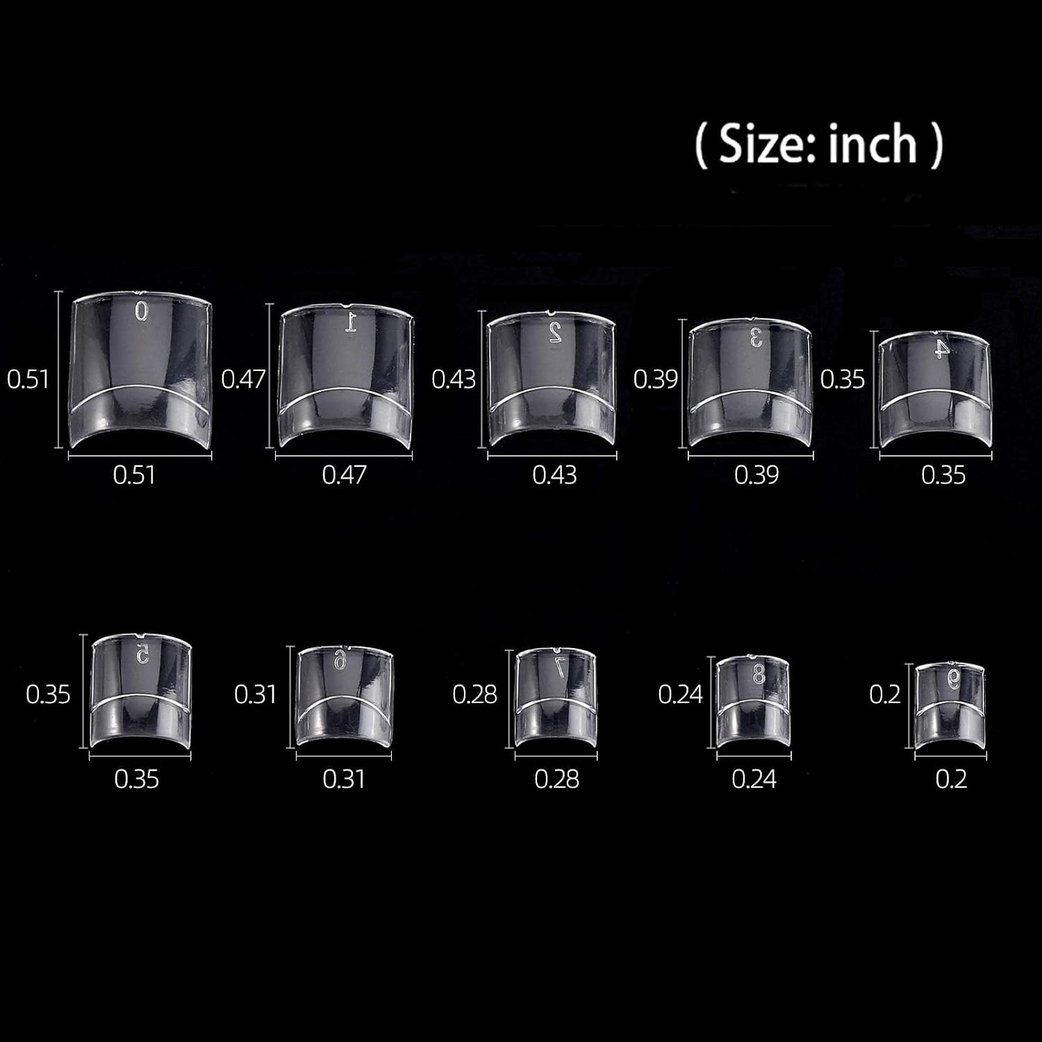 Square Nail Tips Half Cover 500Pcs Clear Acrylic Nails French Short False Nails
