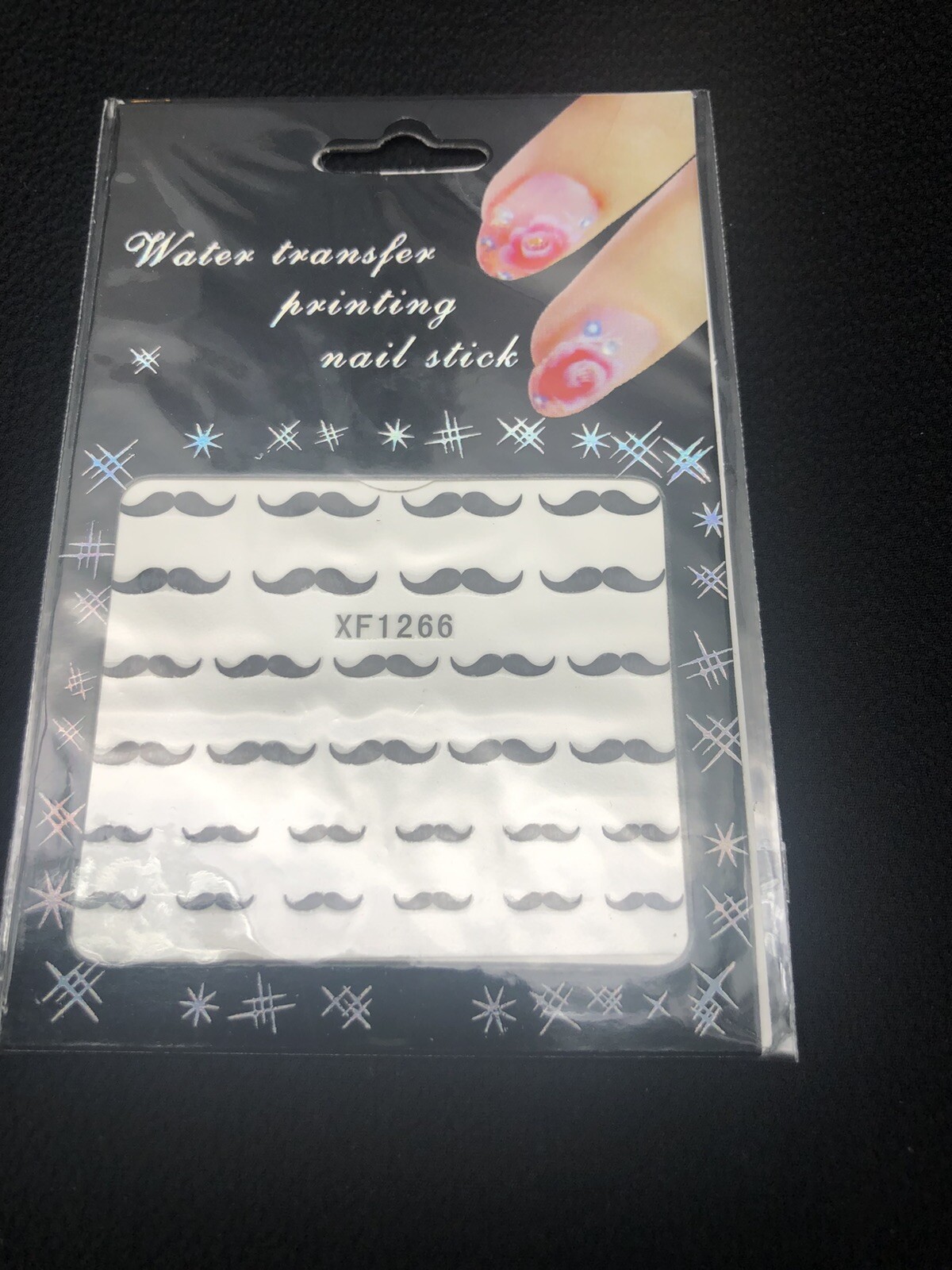 Nail art water transfer mustache #XF1266