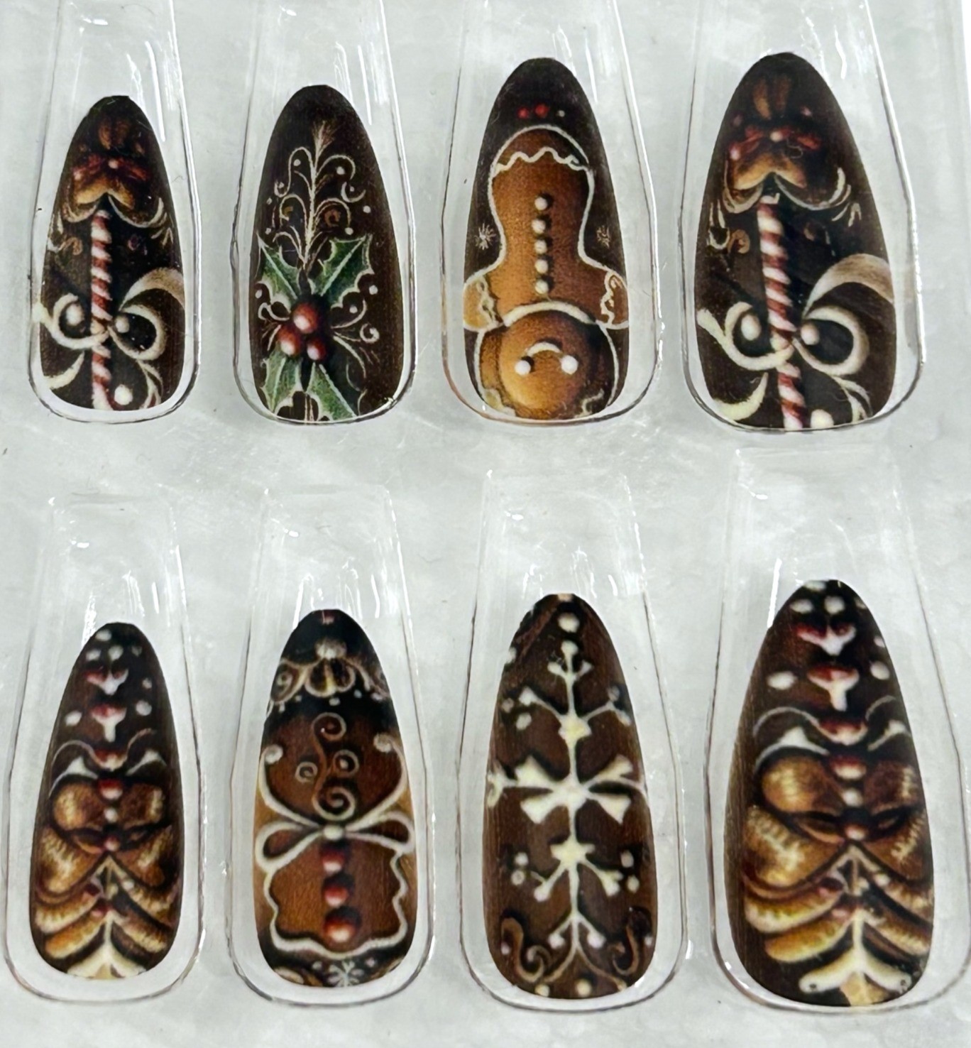 Christmas Press On Nails “YOUR CHOICE” Reindeer, Snowflake, Gingerbread, Lights
