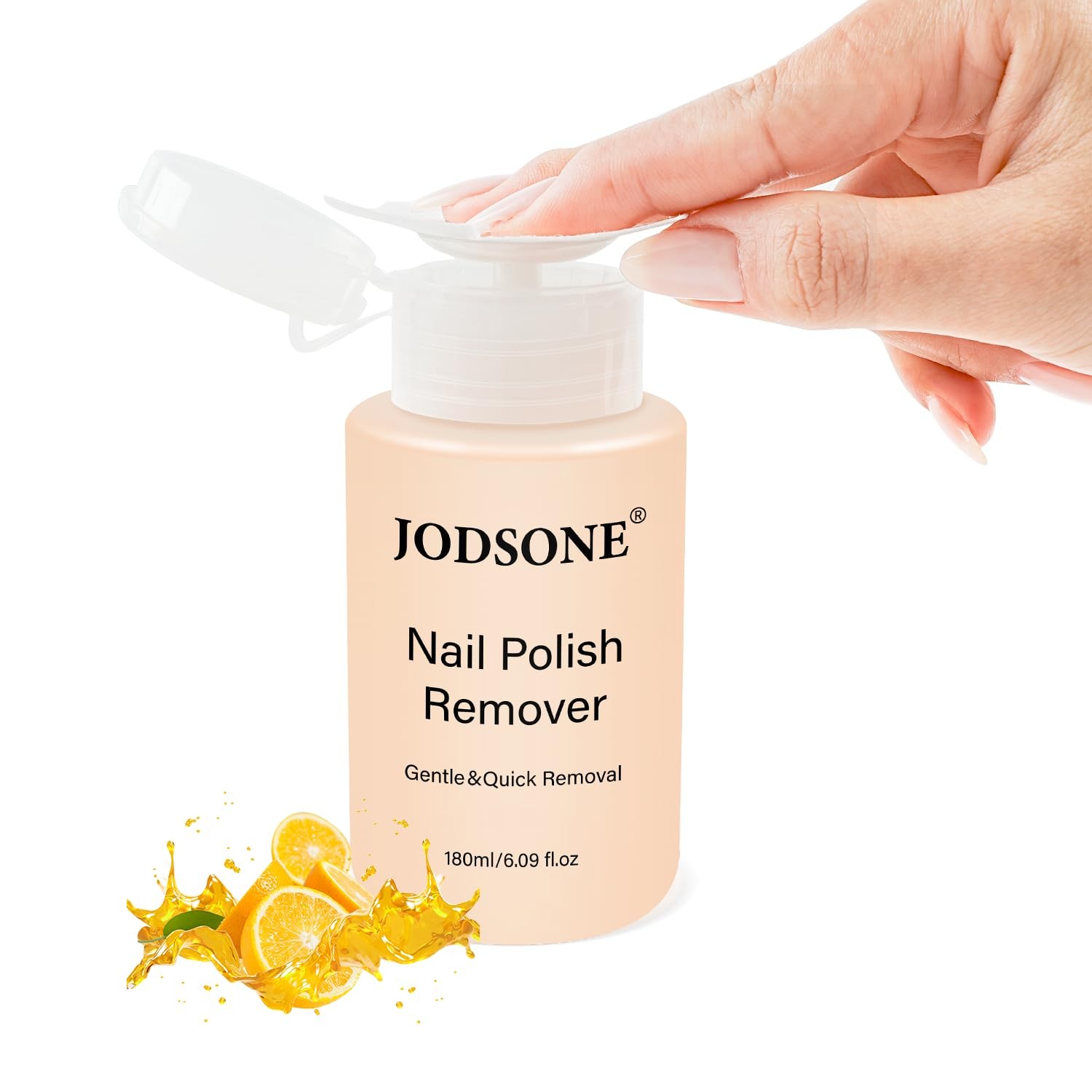 JODSONE Non-Acetone Nail Polish Remover, 6.09 Fl.Oz Orange Scent Clear