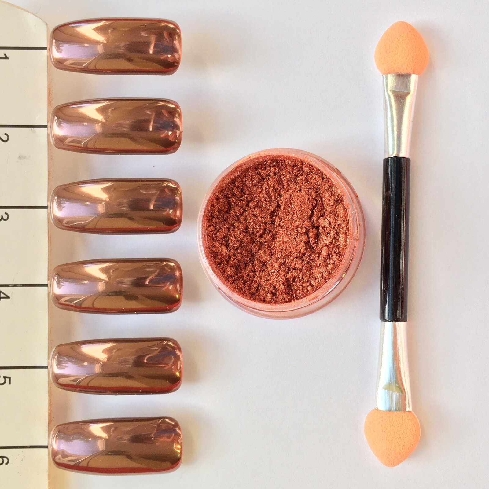 New ROSE GOLD NAILS POWDER Mirror Chrome Effect Pigment Nail Art UK SELLER (u)