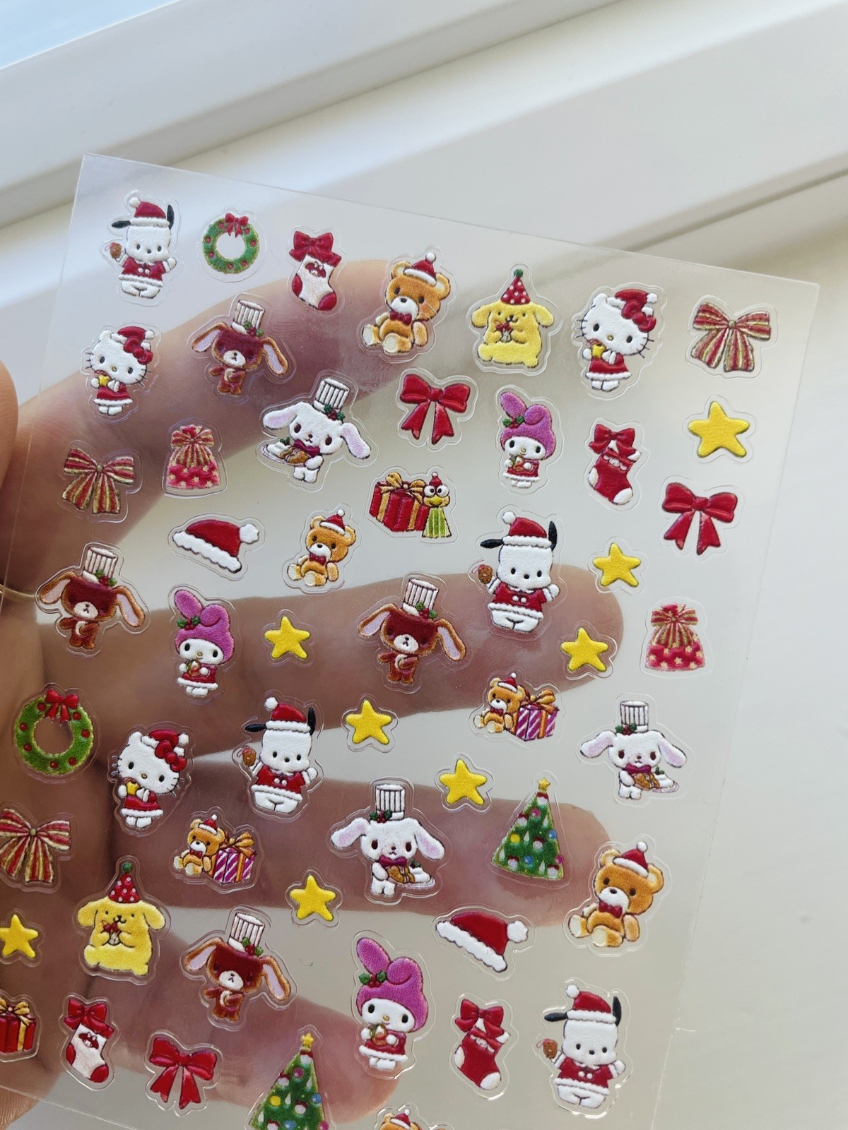 SANRIO Christmas Kawaii Nail Stickers 3D Nail Stickers Nail Supplies