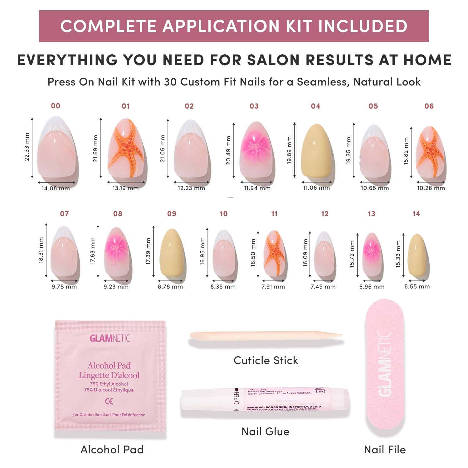 Glamnetic Short Almond Press-On Nails – Sunset Tide
