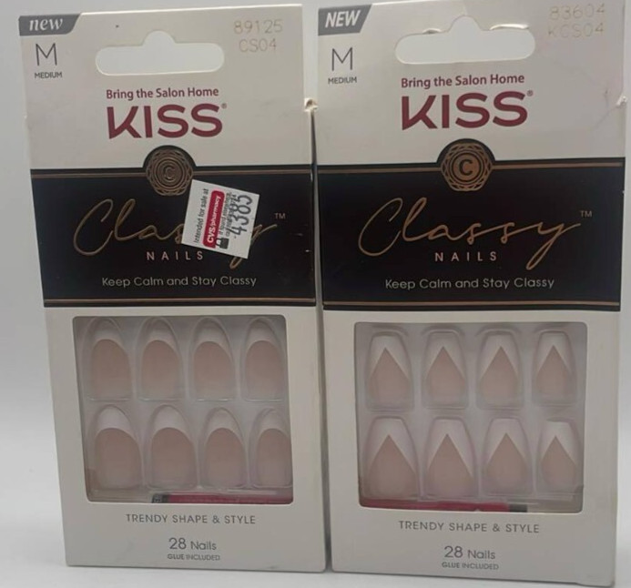 2PK Kiss Classy Nails ~ 28 Nails EACH ~ #83604 & #89125 ~ New ~ Fast Shipping