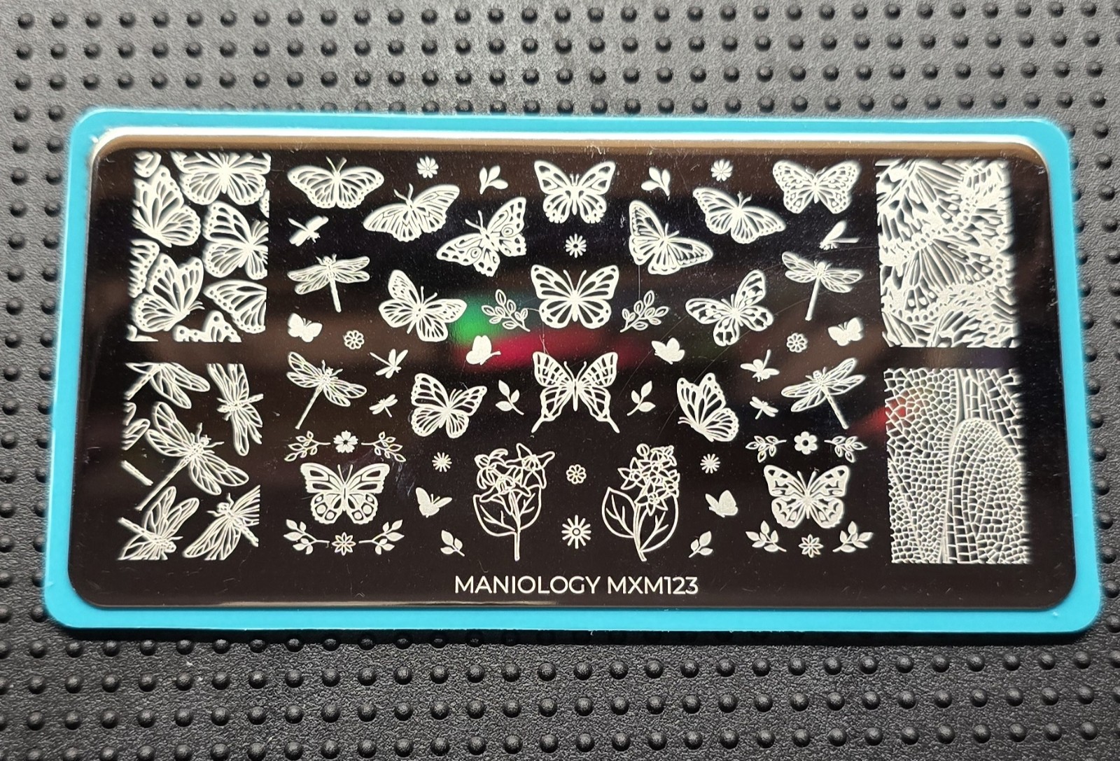 Maniology Sky Dancers: Flutter Pirouette MXM123 Nail Stamp Plate Butterfly Wings