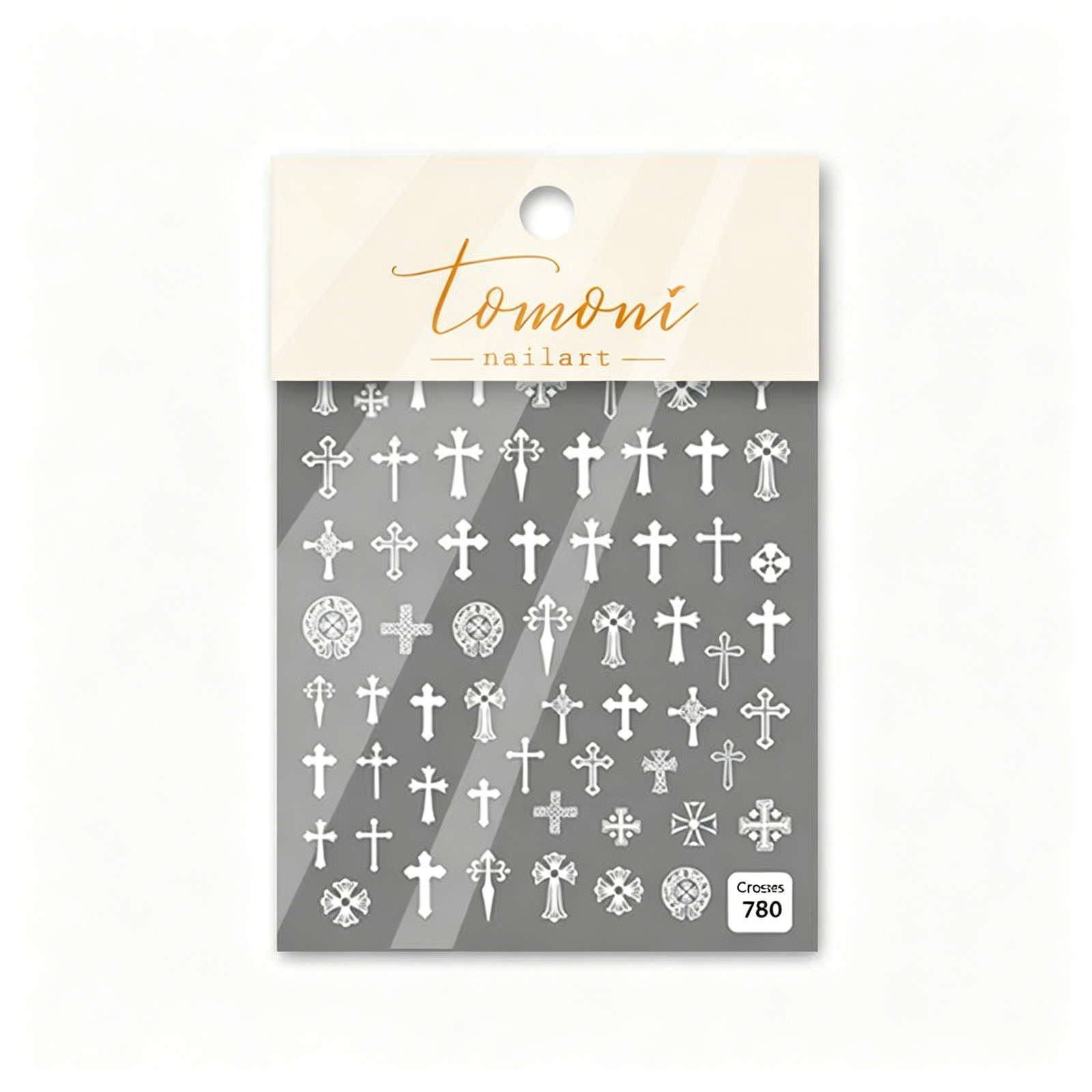 Embossed Nail Stickers Cross Retro 2026 New Gothic Dark Style Personalized Decal