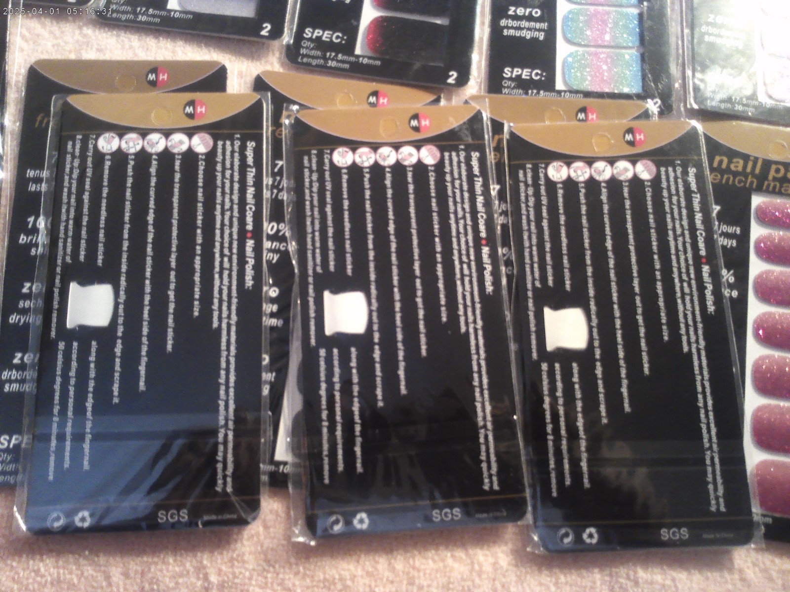 New Nail Patch 13 Pack French Manicure assorted packs Press on