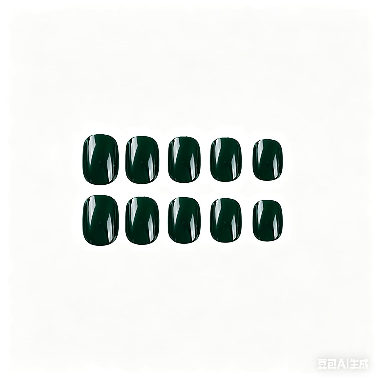 Short Square Press on Nails Solid Color Blackish Green Fake Nails | Extra Short