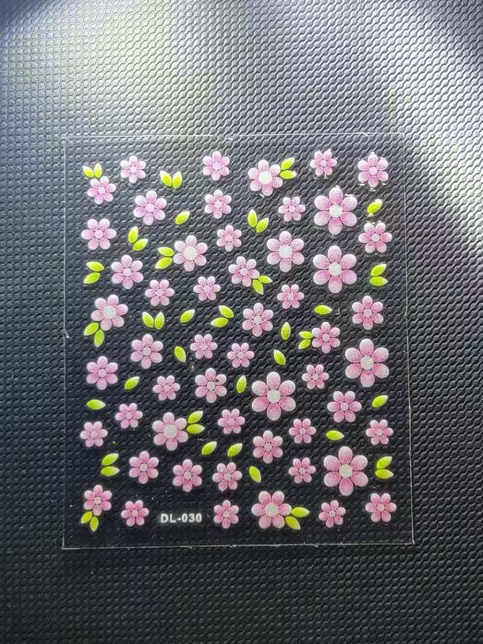 20 Sheets 3D Nail Art Stickers Decals Mixed Flower Design DIY Manicure