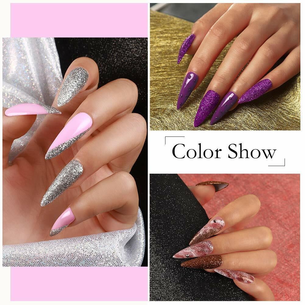 Beginner Acrylic Manicure Kit With Phototherapy Gel & 12 Glitter Powders