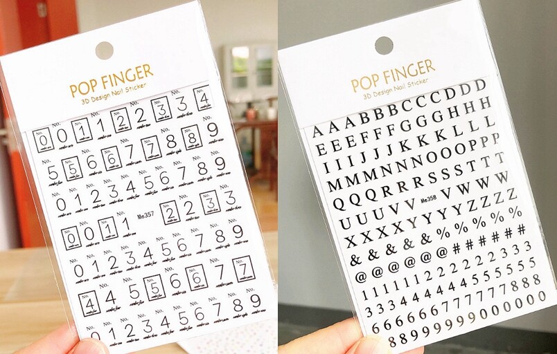 Letters Numbers & Special Character Nail Stickers English Alphabet Nail Decals