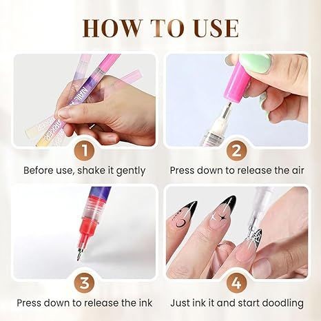 DIY Nail Art Polish Pen 3D Painting & Outline Brush for Beauty Manicure Decor