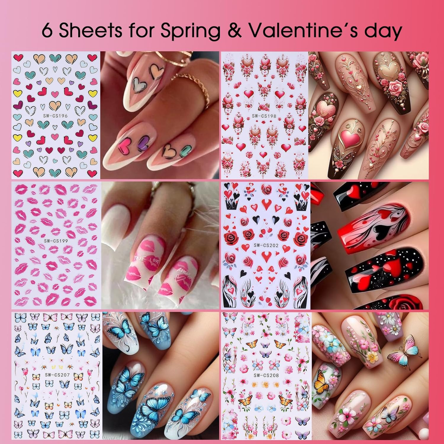 Holiday Nail Art Stickers Decals 30 Sheets 3D Seasonal Stickers for Nails with T