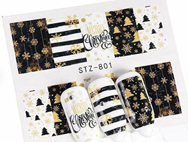 Christmas Nail Art Water Decals: Santa, Snowman, Reindeer(Group 2)