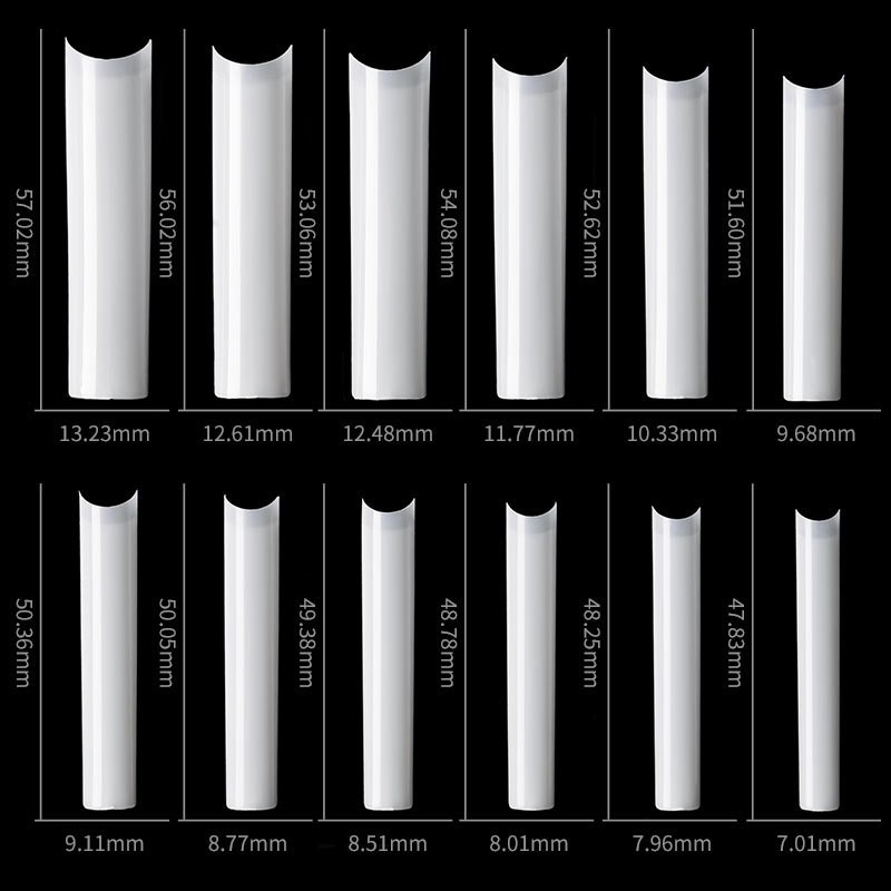 500Pcs/Bag XXL/M/S C Curve False Nail Tips Square Tip Gel Acrylic Nails 10 Sizes
