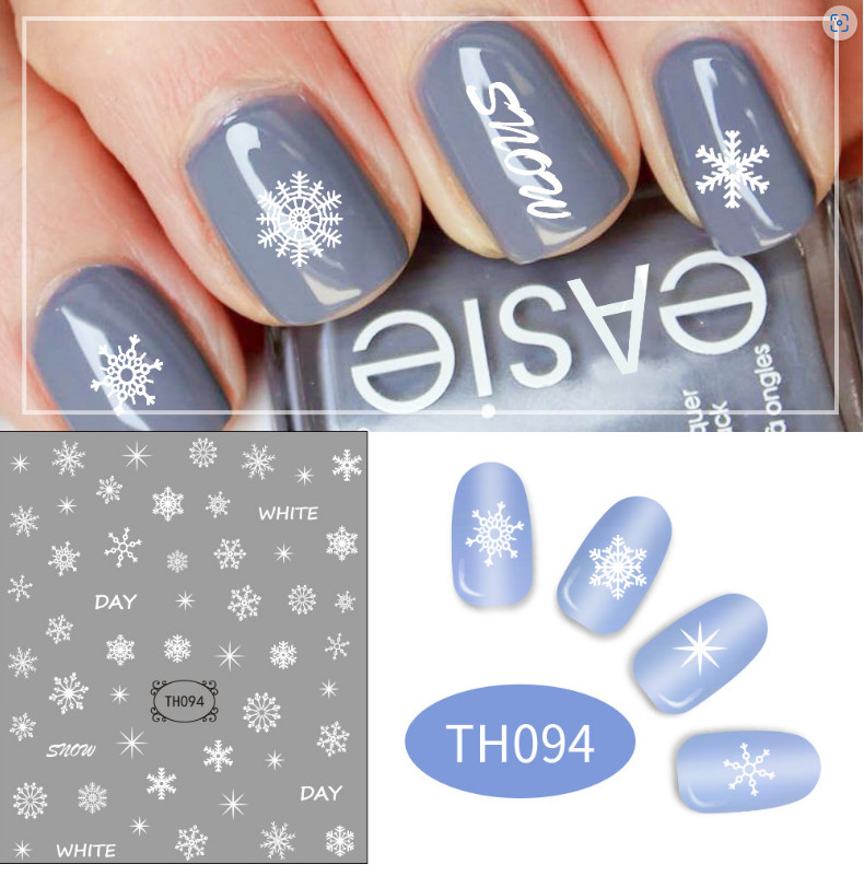 Nail Art Stickers Decals Christmas Snowflake Santa Sock Gingerman Snowman NS44