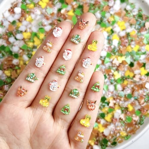 Christmas Nail Charms and Gems 3D Resin Christmas Elk Nail Christmas Style-3
