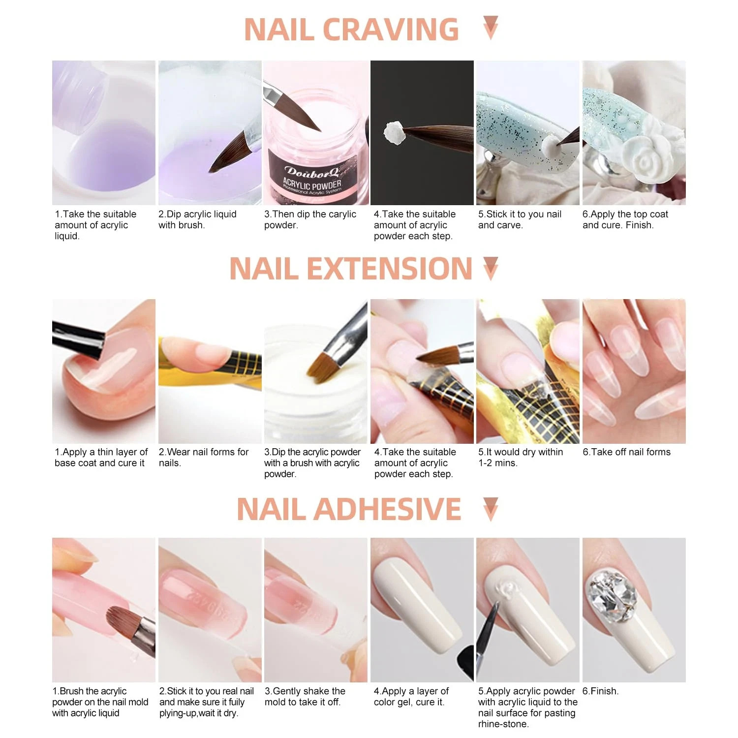 Acrylic Nail Kit with Drill and U V Light Full Nail Kit Set Professional Nail St