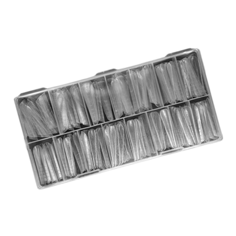 150PCS Clear Full Cover Duals Nail System Form UVS Gel Acrylic Nail Art Mold