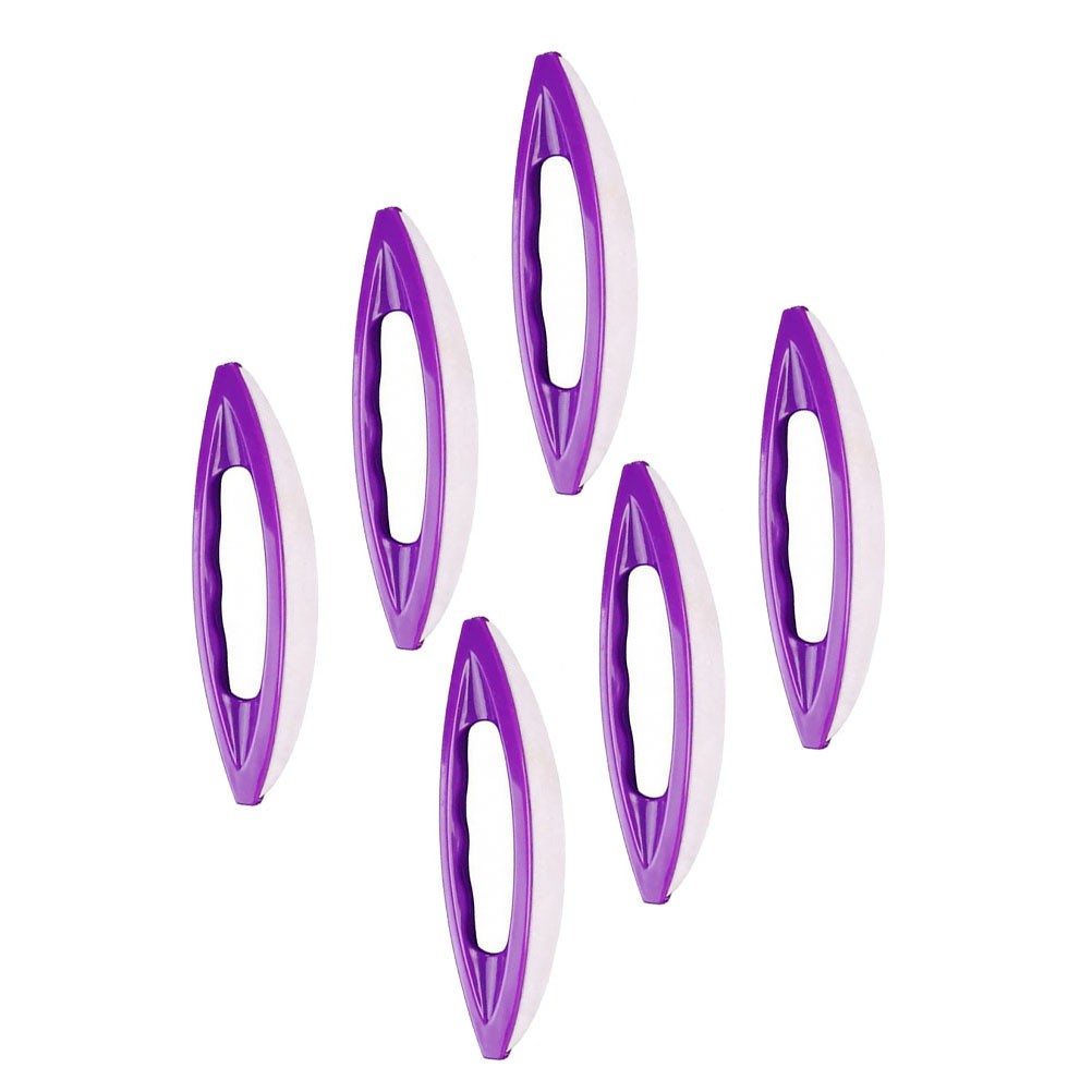 6Pcs Reusable Plastic Nail Art Tool Purple Nail Polisher for Manicure