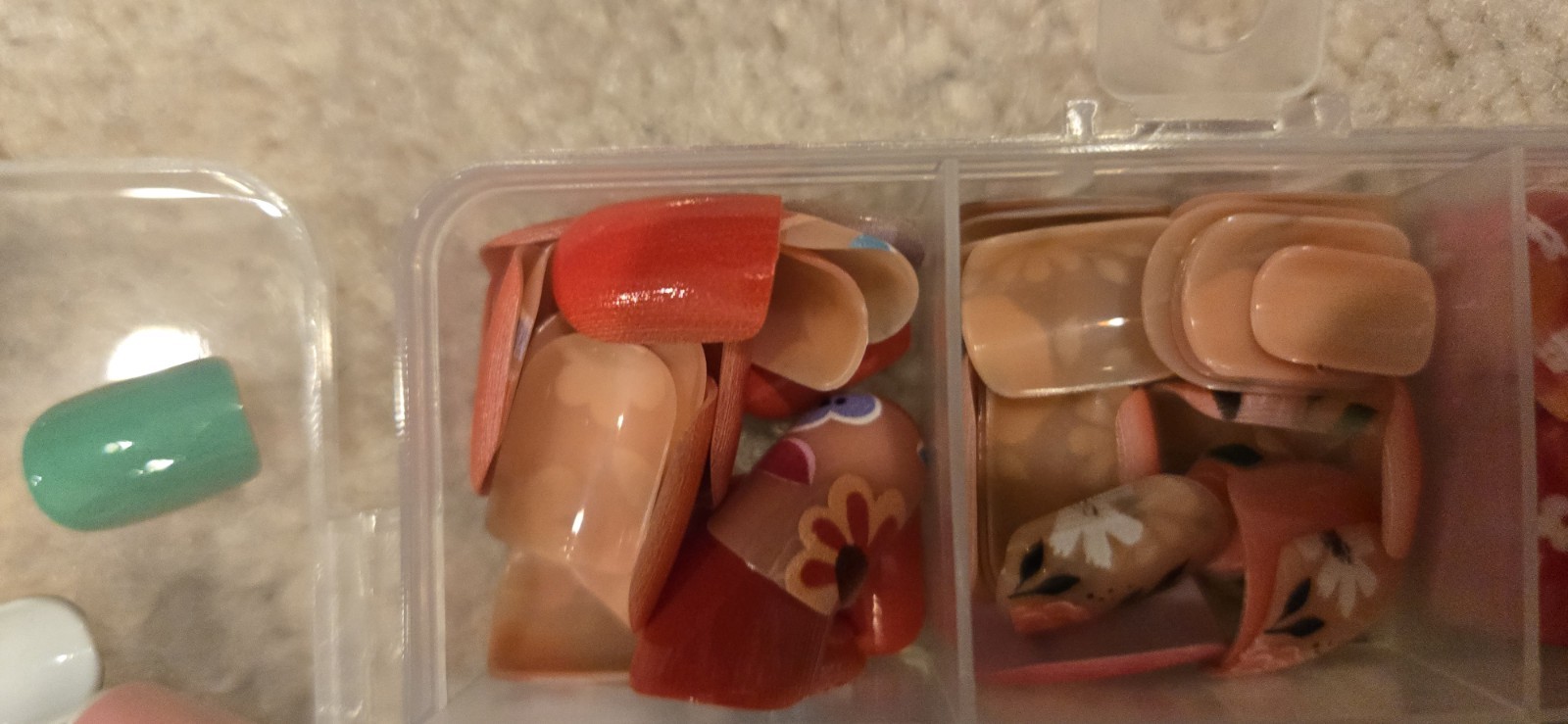 Glue On Colorful Nails Press On Nais Glue Not Included. Printed Nails. Box 120