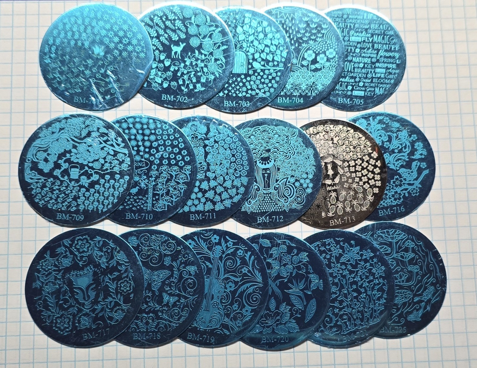 Bundle Monster Maniology Nail Stamp Round Plates Destash Lot 700 Series