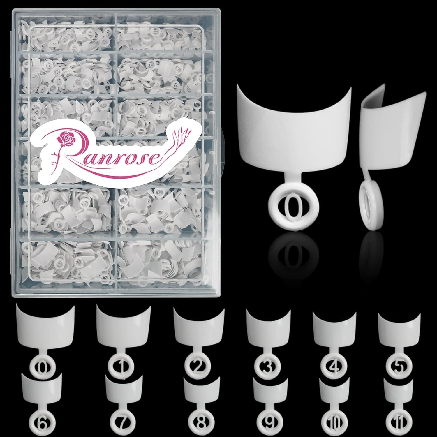 600PCS Short French Style False Nails Half Cover Nails Tips,White Short Acryl…