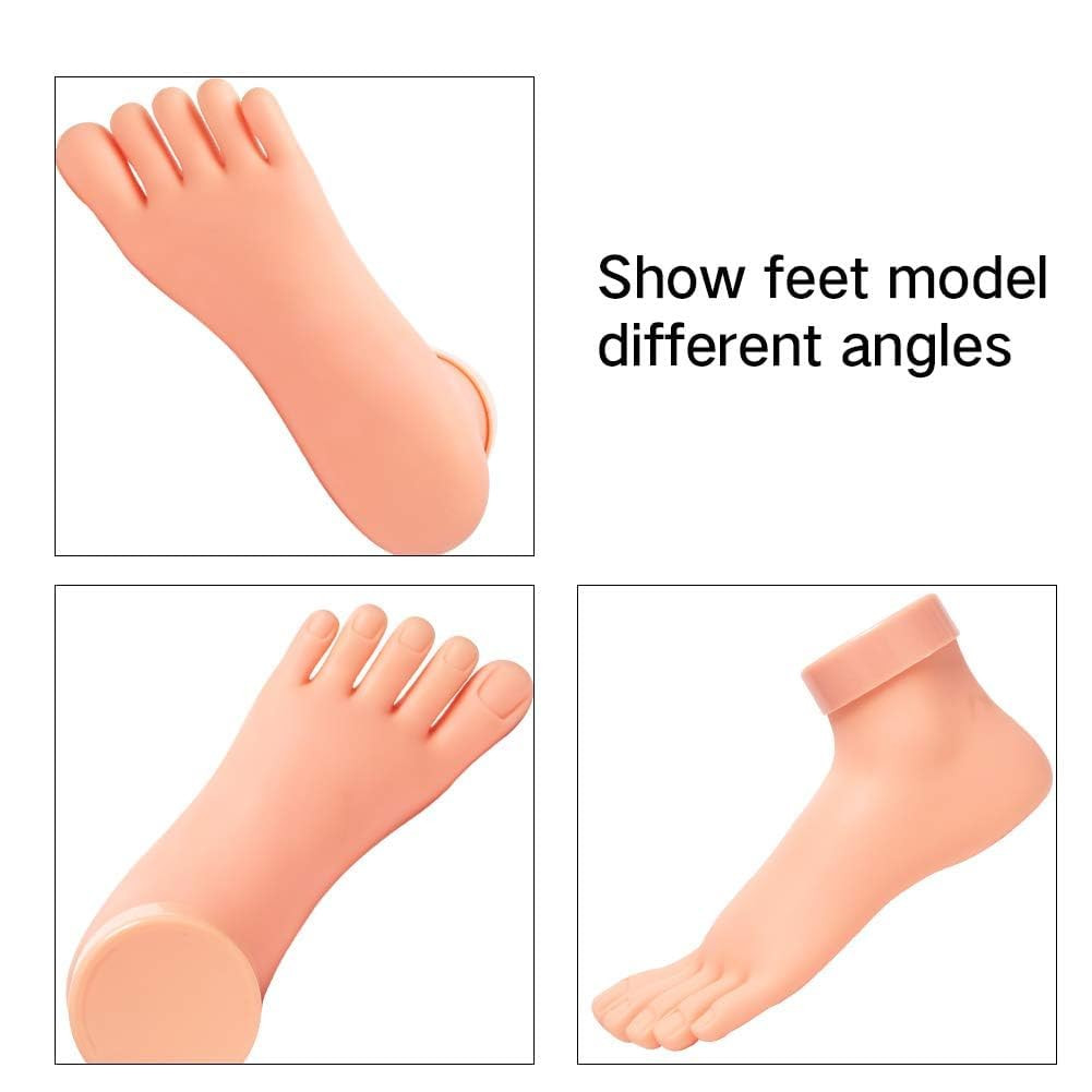 AORAEM Practice Fake Foot Flexible Movable Soft Silicone Fake Foot Tool for Nail