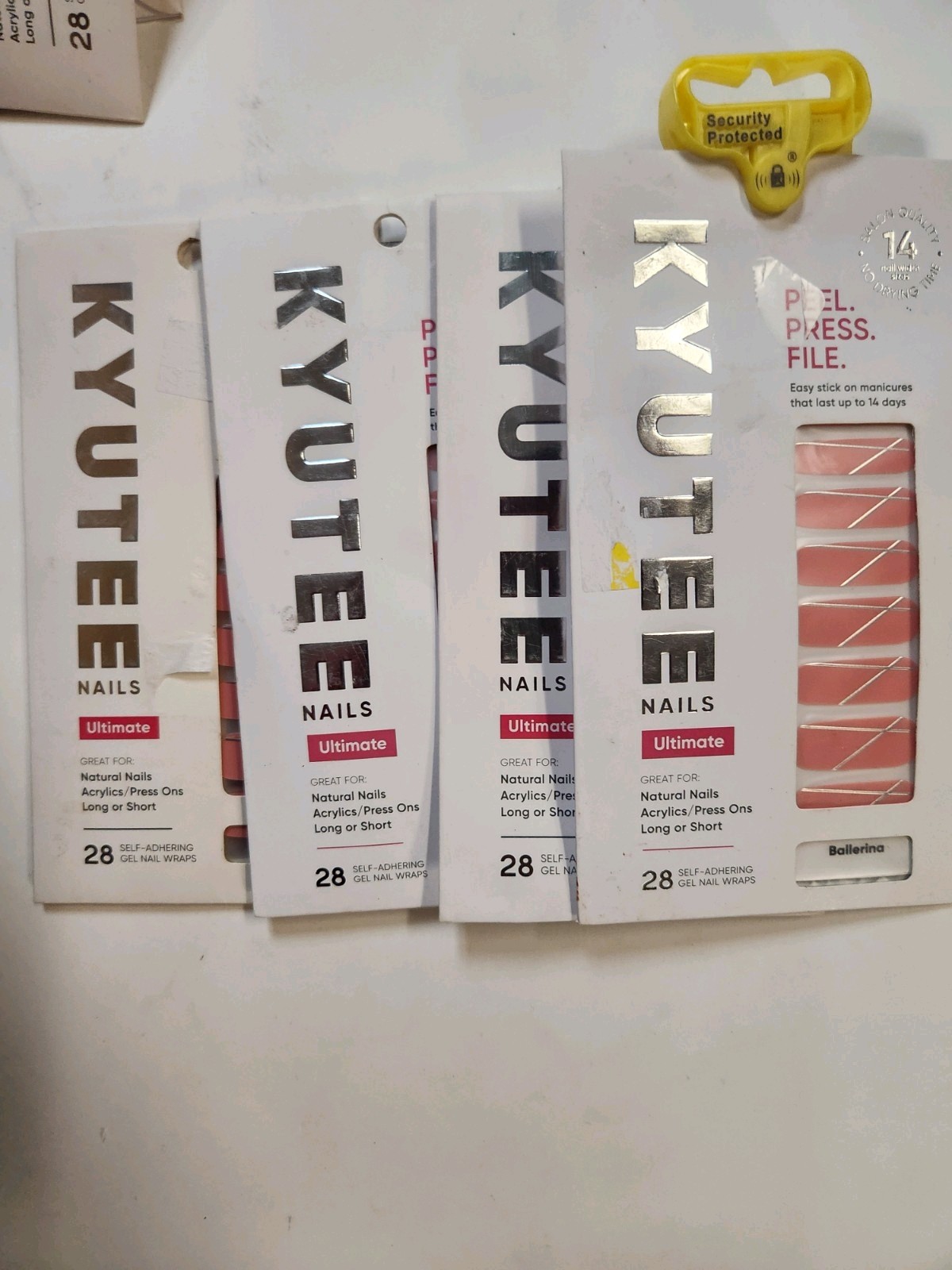 Lot Of 4 Kyutee Nails Peel. Press. File Instant Gel Polish Manicure – Ballerina