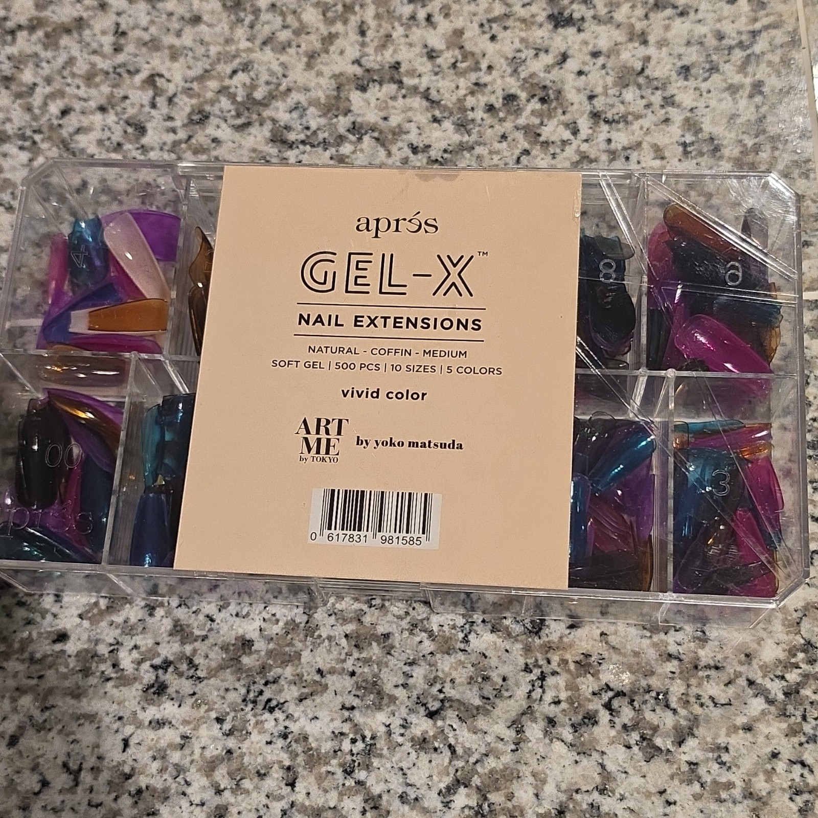 après GEL-X Nail Extensions Multicolor Vivid Coffin Medium Soft Gel 500pcs