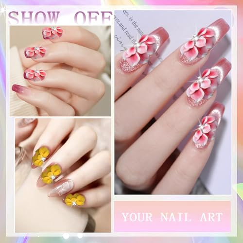 12pcs Simulation Flower for Nails 3D Flower Nail Charms Acrylic Nail Art