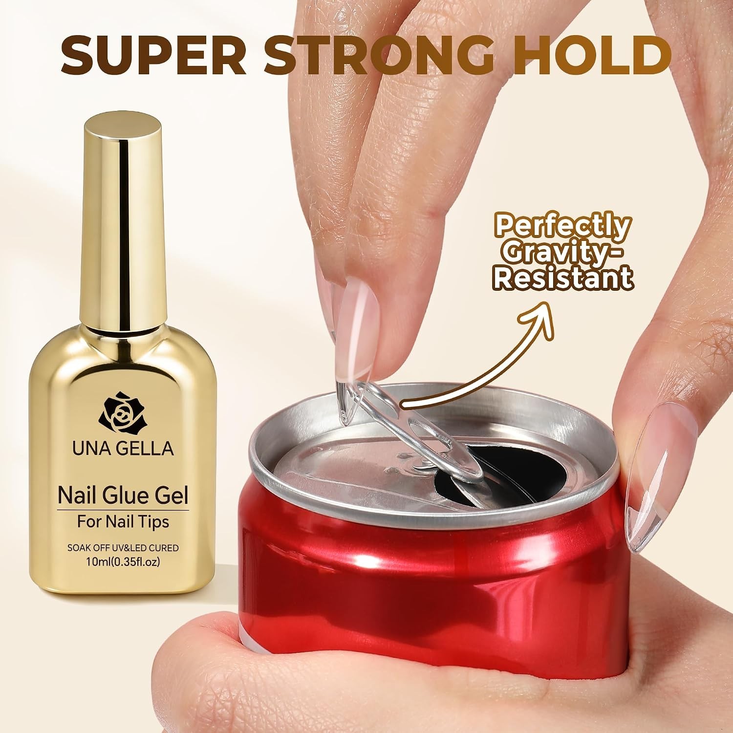 Precision Brush-On Gel Nail Glue – Super Hold for Tips & Rhinestones, 10ml
