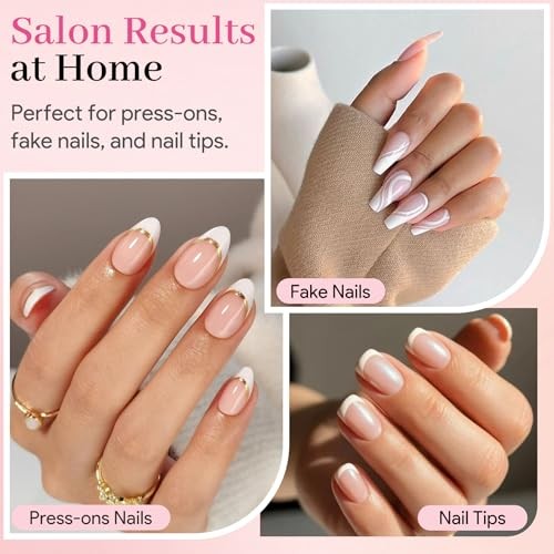 No Lamp Nail Glue and Remover Set for Press On Nails, Nail Glue & Remover Set