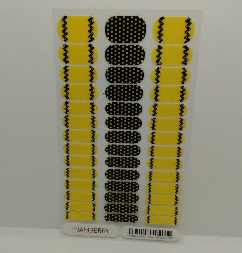 Jamberry Nail Wrap Yellow “Charlie Brown Jr” Youth KidsFull Sheet