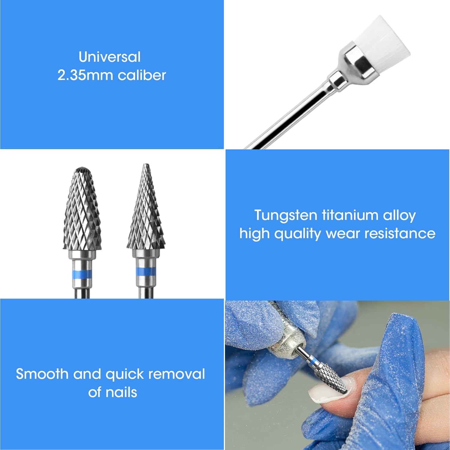 3/ 1 Profal Carbide Nail Drill Bits Sets, Tungsten Safety Drill Bits