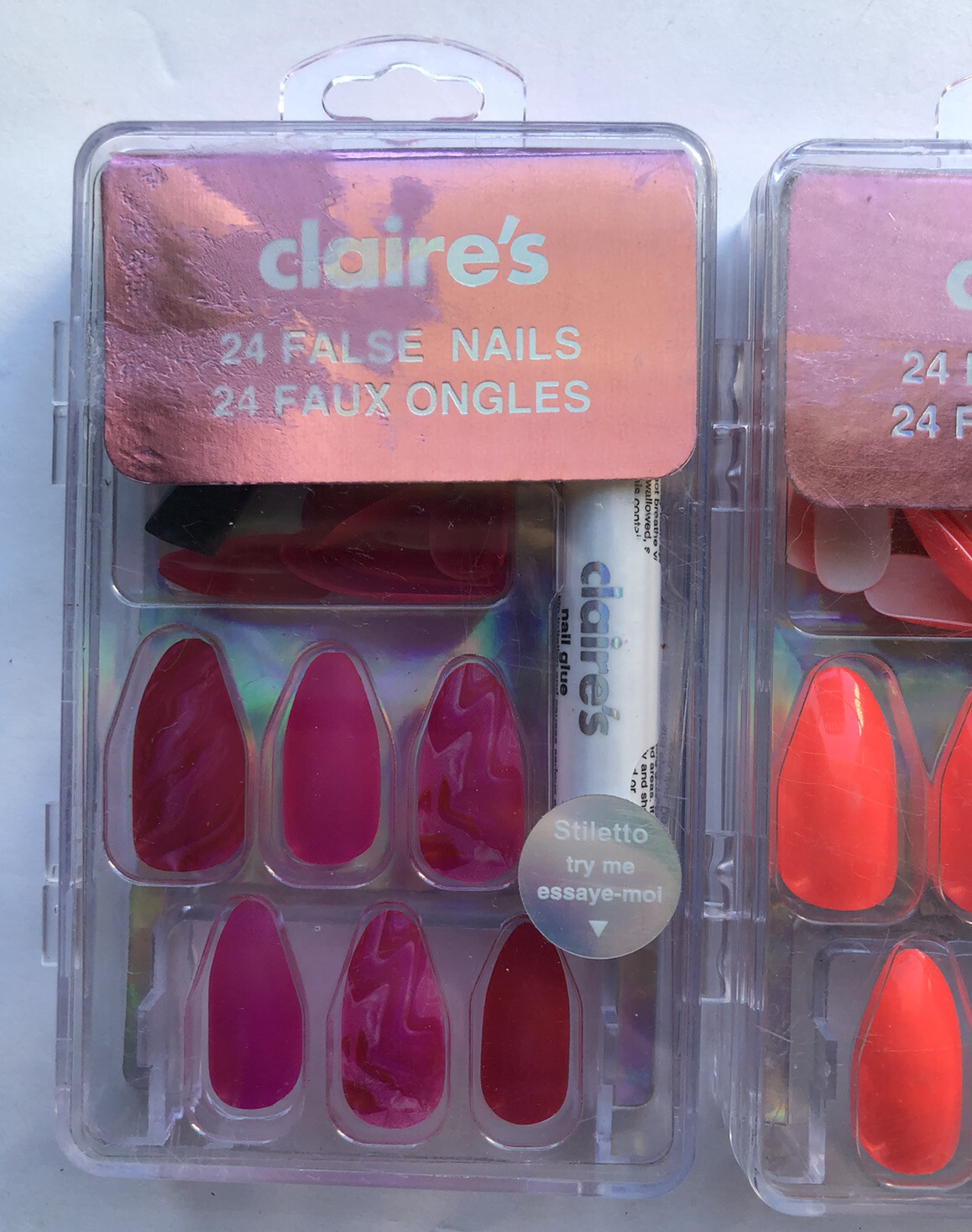 Claire’s False Fake Nail Kits Lot Of 4 Total New