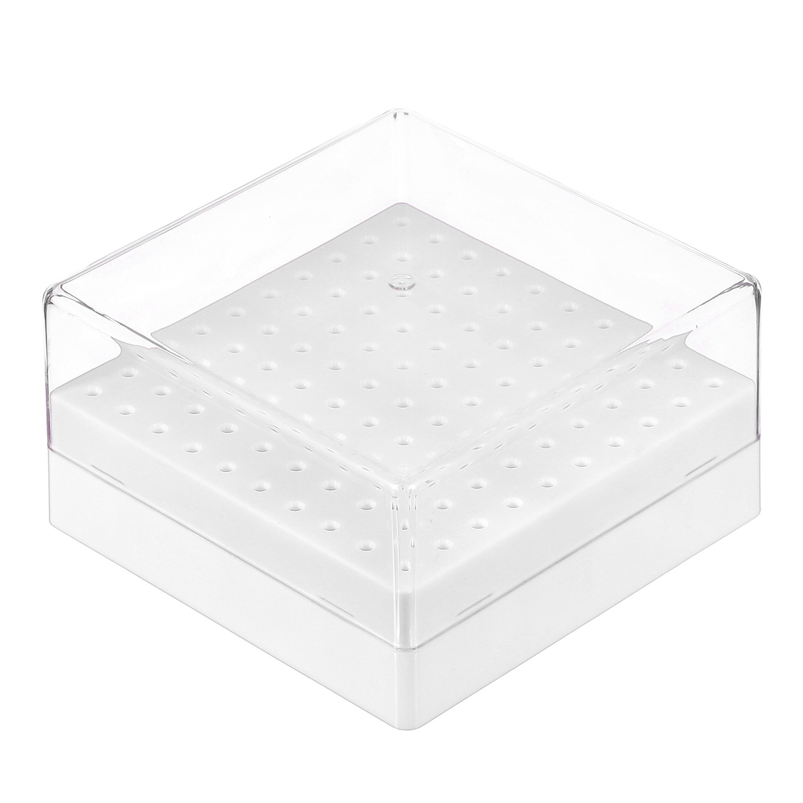 Nail Drill Bits Holder 100 Holes Large Space Drills Bit Case White