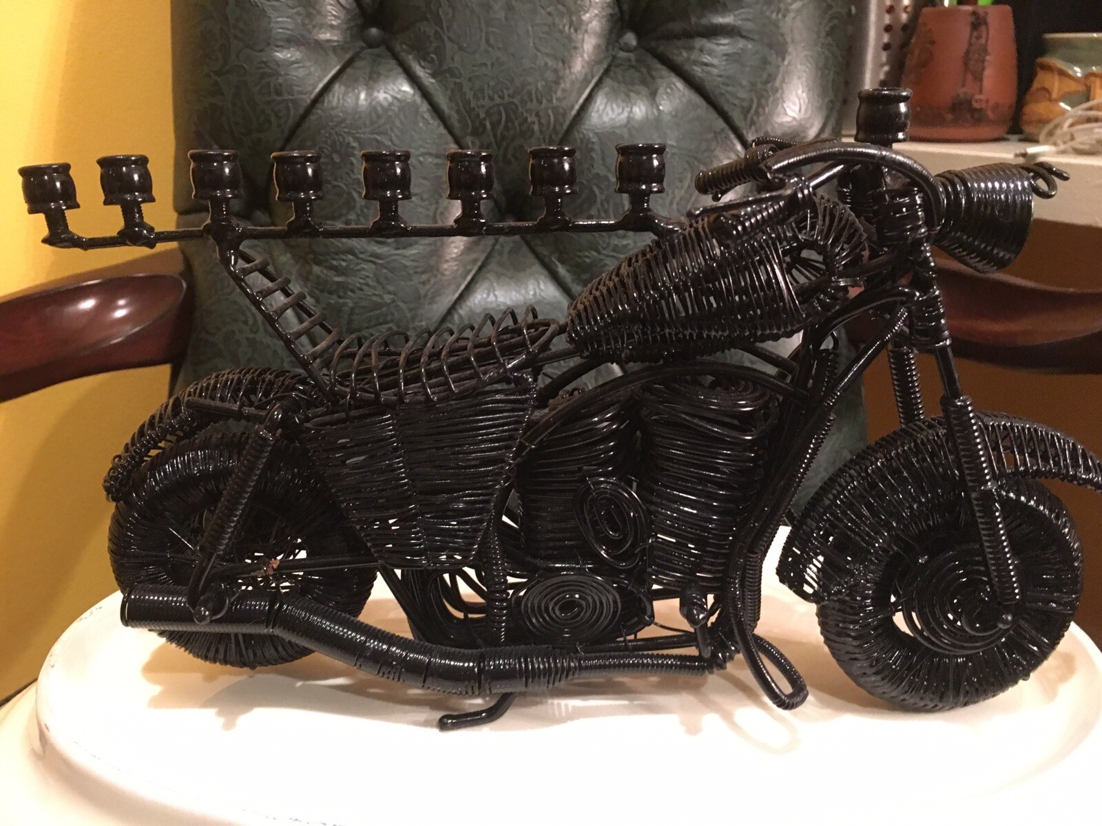 BLACK MOTOCYCLE MENORAh 100% METAL ART