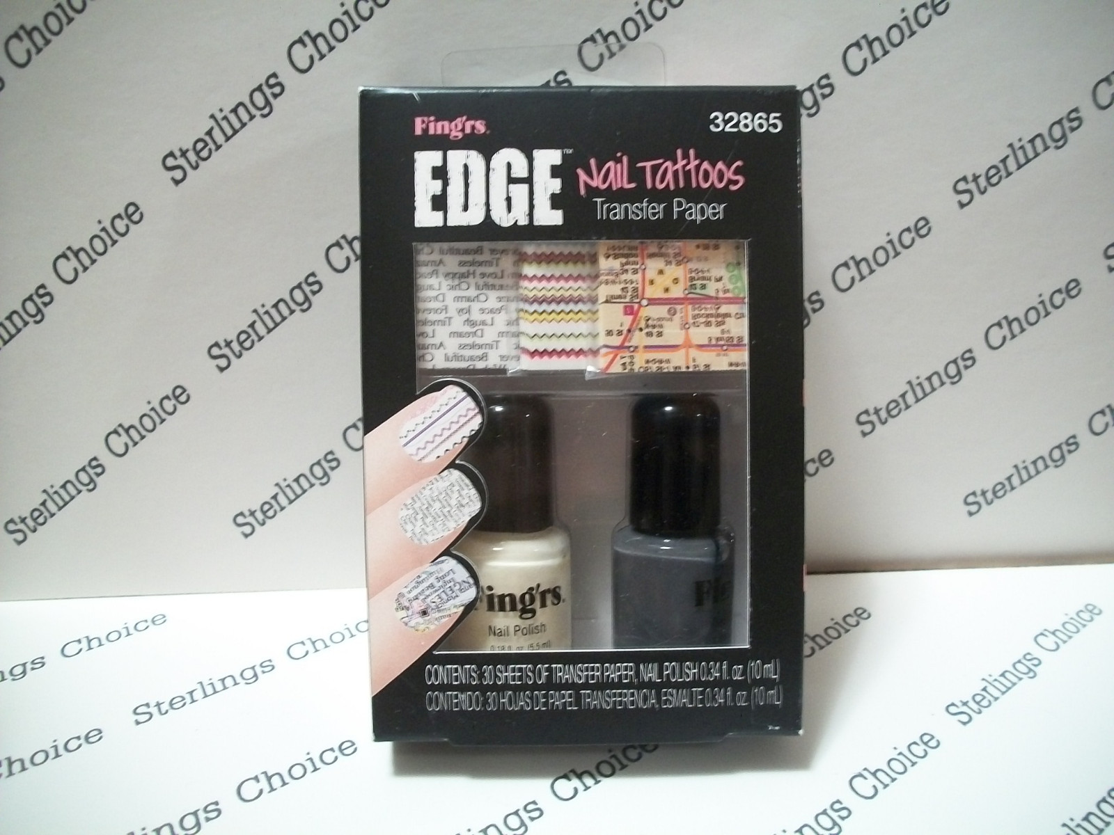 Fing’rs Edge Nail Tattoos Transfer Paper #32865 (Dark Grey)