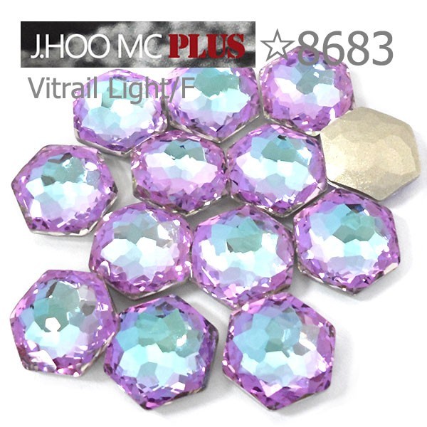 J.HOO Crystal 8683 Hexagon V-Cut Fancy Rhinestones 11.2x10mm Nail Art (4pcs)
