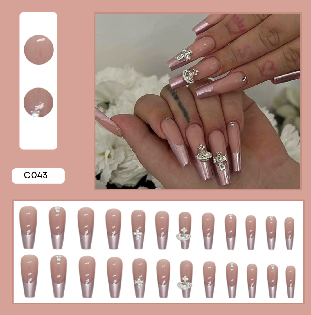 Double Bling, C-type nails. Plenty of bling for casual and up dress.