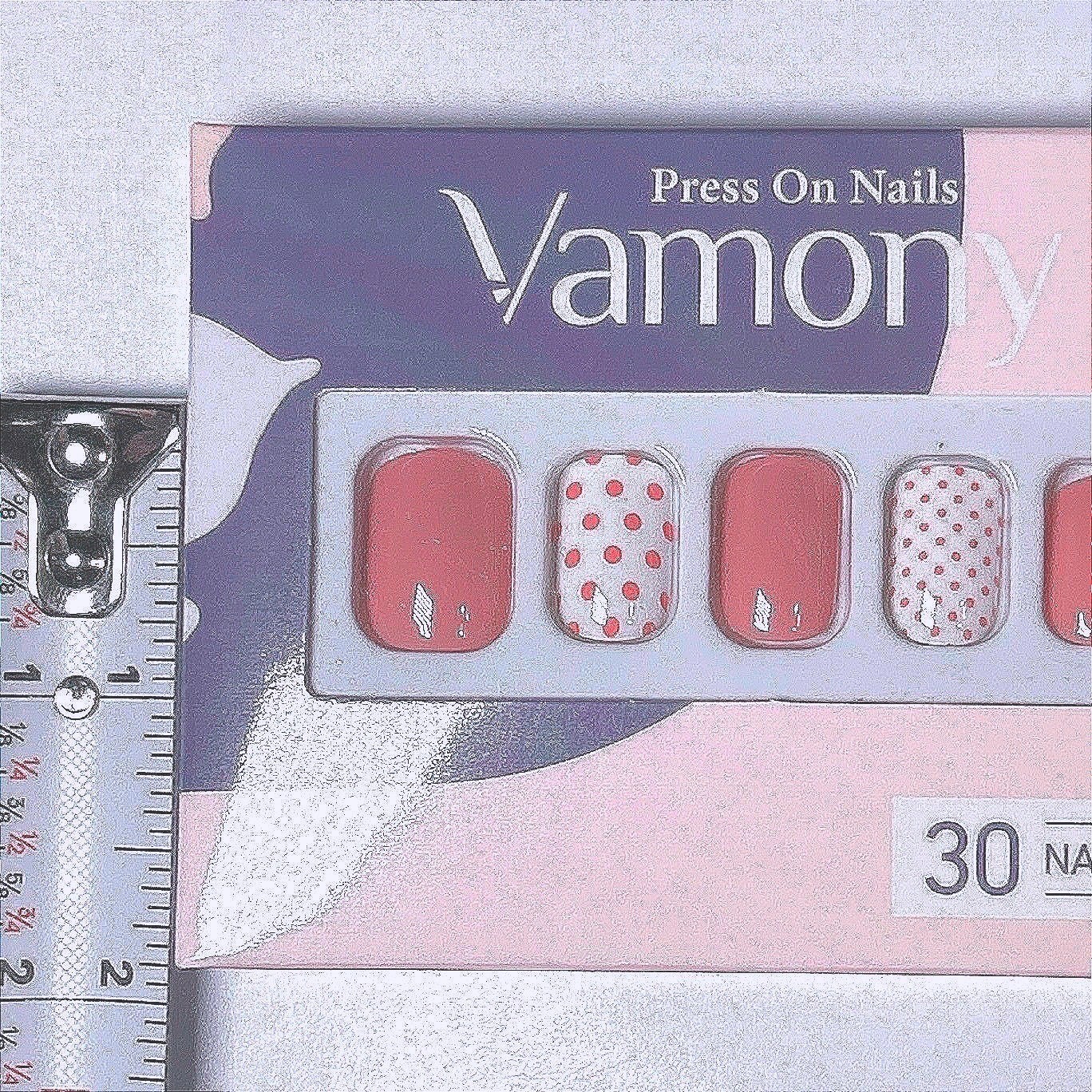 Pink Polka Dot Press On Nails Cute Girly Coquette Valentine Nails Short Set