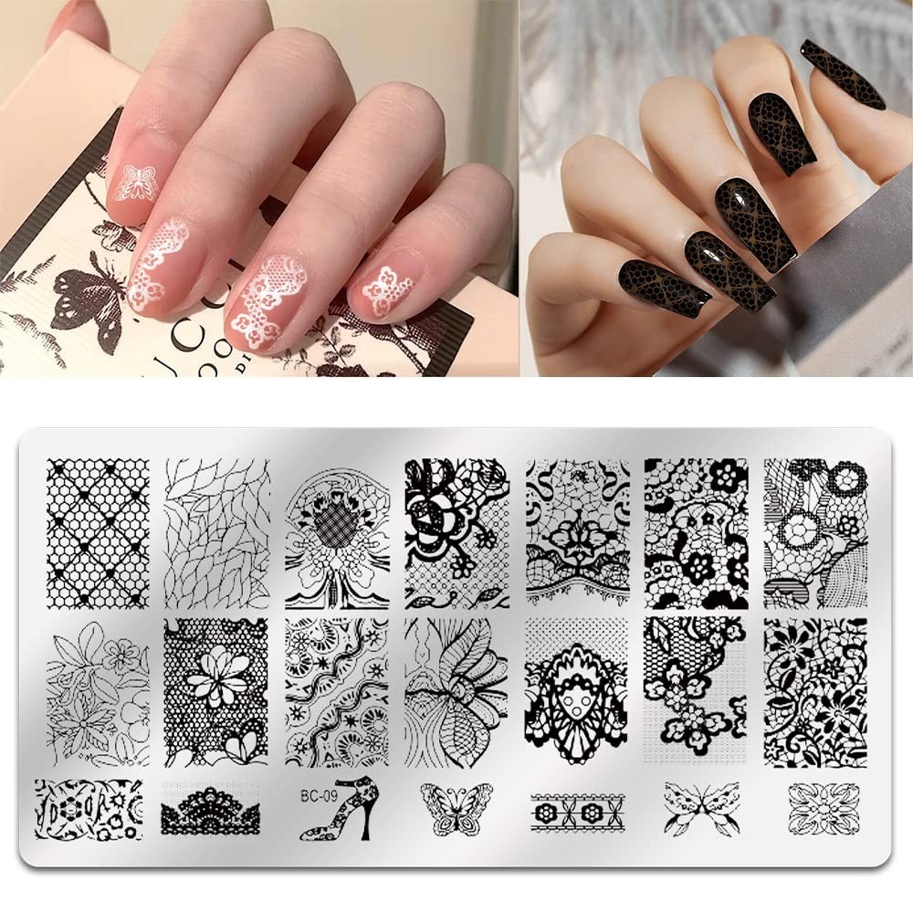 Complete 5-Piece Nail Stamping Set: Plates, Stamper & Scraper for DIY Designs