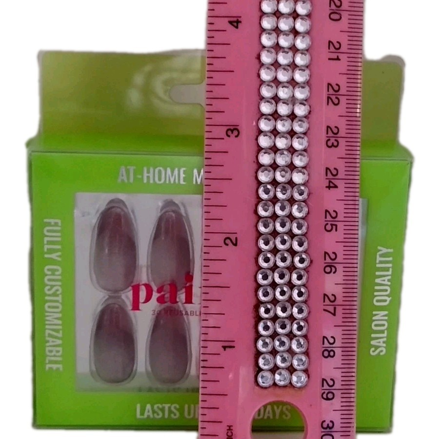 PaintLab 30pc Reusable Long Lasting GEL PRESS ON NAILS Medium Almond ROSE GOLD