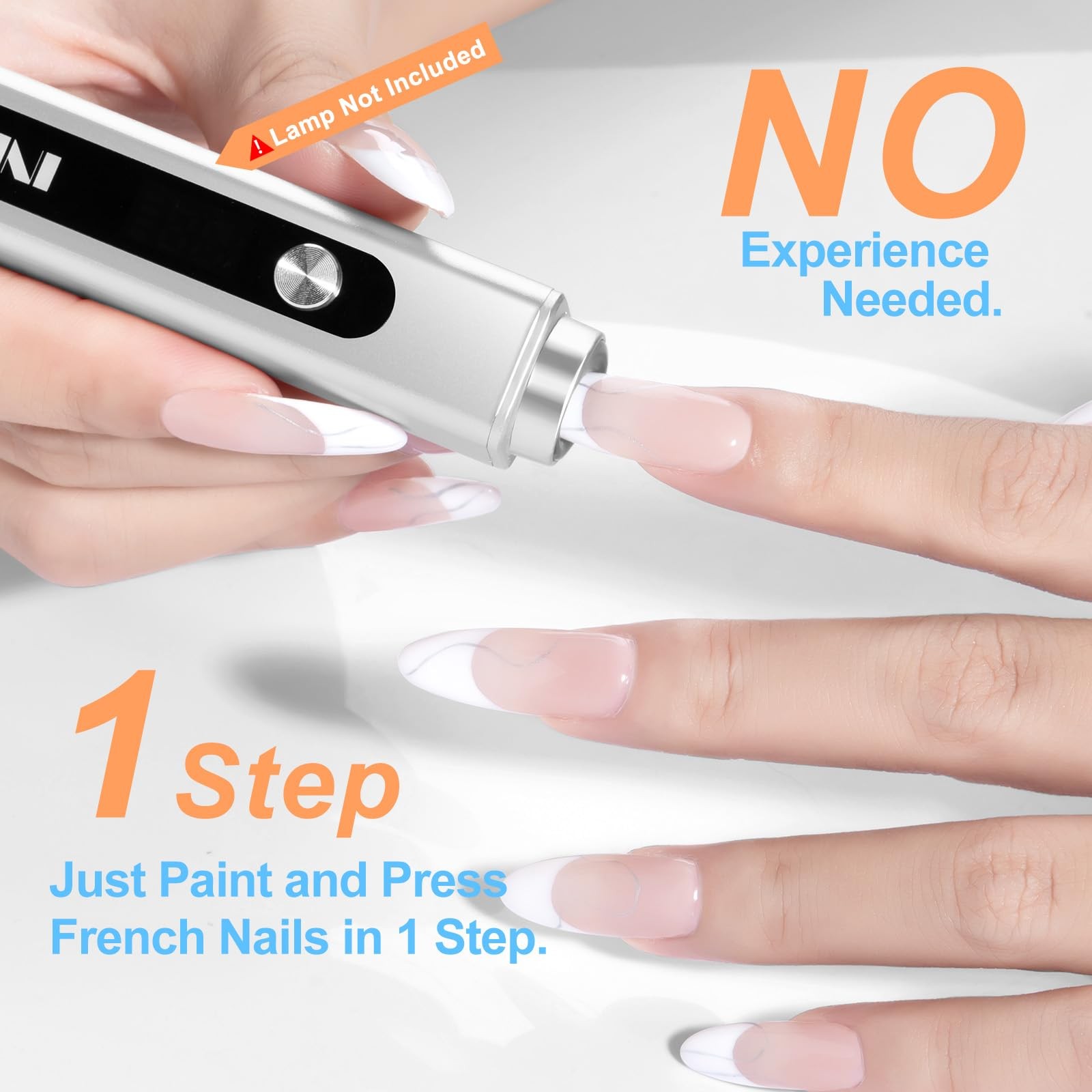 French Tip Nail Stamp, 8 PCS Silicone Nail Art Stamper Head Suitable for Hand…