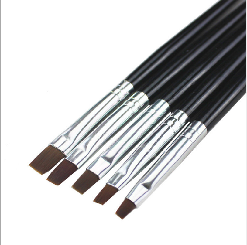 5Pcs Gel Nail Brush Set Nail Art Design Brushes for Color UV Builder Gel Brush