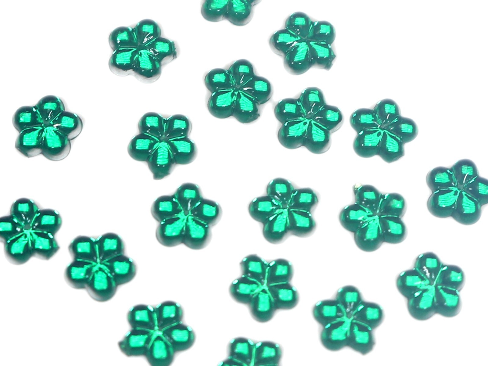 1000 Green Acrylic FlatBack Mini Flower 4mm Rhinestones Gems Nail Art Tips