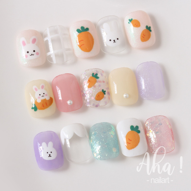 3D Nail Art Stickers Rabbit Bunny Carrot Series Decals Self Adhesive NH20