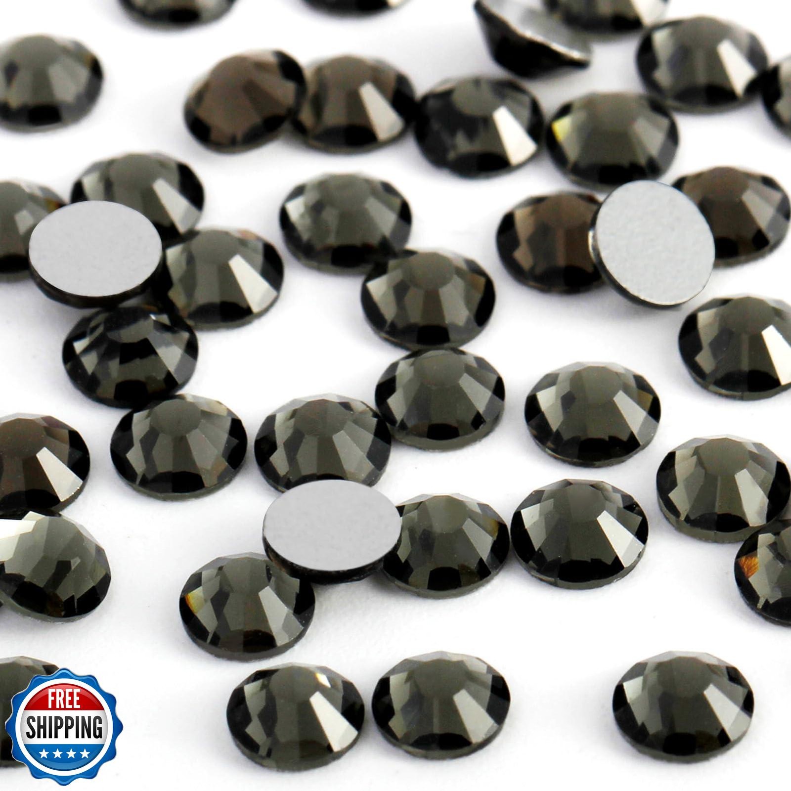Eleegem 5000PCS SS6 Flatback Rhinestones | 12-Facet Diamond-Cut Glass Gems fo